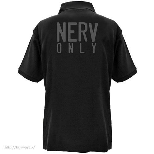 新世紀福音戰士 : 日版 (加大)「NERV」黑色 Polo Shirt
