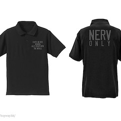 新世紀福音戰士 : 日版 (中碼)「NERV」黑色 Polo Shirt