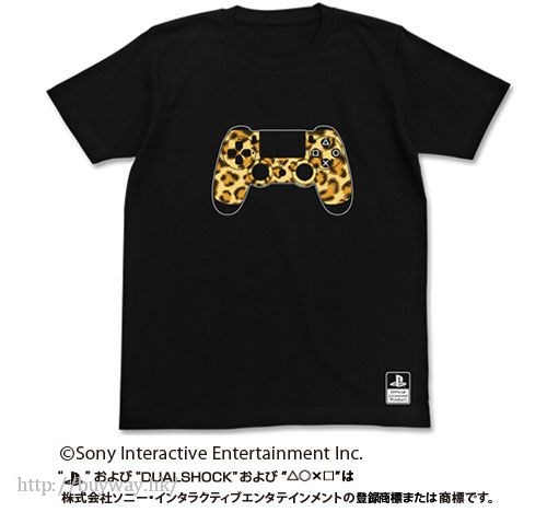 PlayStation : 日版 (細碼)「豹紋 DUALSHOCK4」黑色 T-Shirt