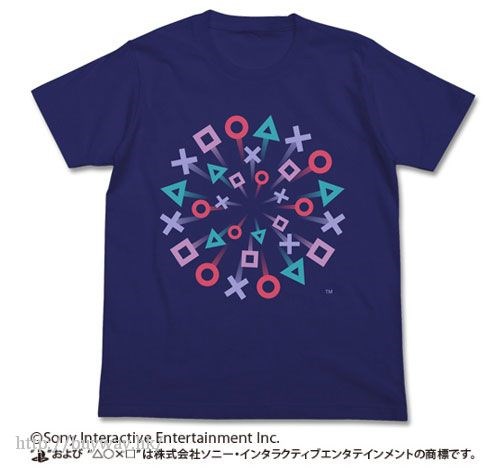 PlayStation : 日版 (中碼)「△○×□」深藍色 T-Shirt