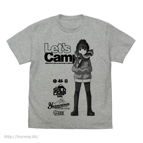 搖曳露營△ : 日版 (加大)「志摩凜」混合灰色 T-Shirt