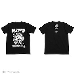 新日本職業摔角 : 日版 (中碼)「NJPW」獅子標誌 黑色 T-Shirt