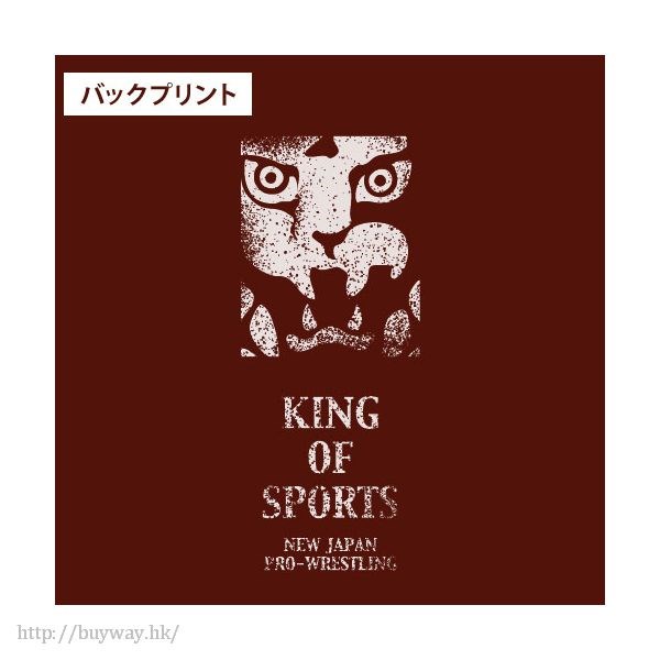新日本職業摔角 : 日版 (大碼)「NJPW」獅子標誌 酒紅色 T-Shirt
