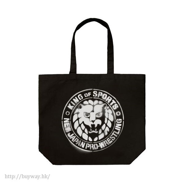 新日本職業摔角 : 日版 「NJPW」獅子標誌 黑色 大容量 手提袋