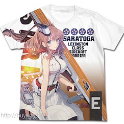 艦隊 Collection -艦Colle- : 日版 (加大)「Saratoga」白色 全彩 T-Shirt