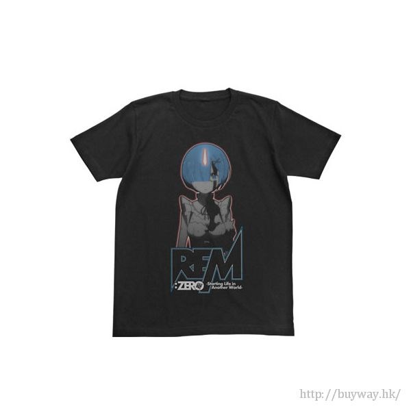 Re：從零開始的異世界生活 : 日版 (細碼)「雷姆」夜光 黑色 T-Shirt