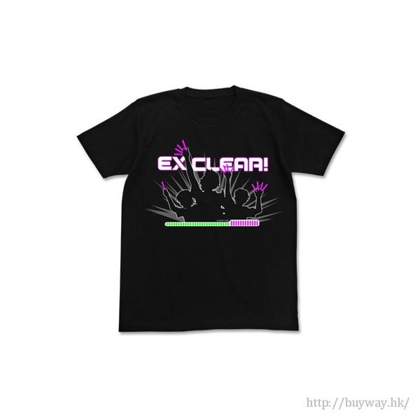 偶像大師 : 日版 (加大)「EX CLEAR!」黑色 T-Shirt
