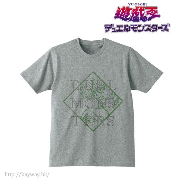 遊戲王 系列 : 日版 (細碼)「城之内克也」男裝 灰色 T-Shirt