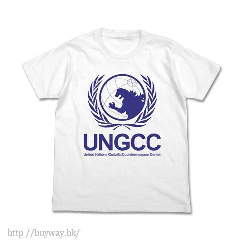 哥斯拉系列 : 日版 (中碼)「聯合國G對策中心」白色 T-Shirt