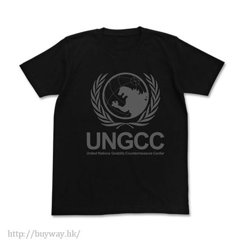 哥斯拉系列 : 日版 (大碼)「聯合國G對策中心」黑色 T-Shirt