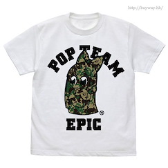 Pop Team Epic : 日版 (加大)「PIPI美」迷彩圖像 白色 T-Shirt