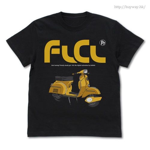 FLCL : 日版 (細碼)「春原晴子」Vespa 黑色 T-Shirt
