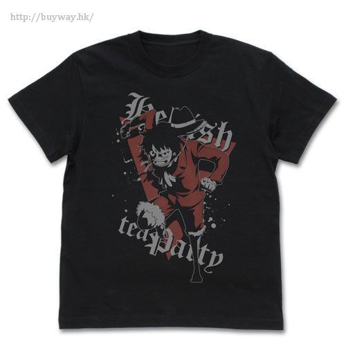 海賊王 : 日版 (大碼)「路飛」地獄のお茶会編 黑色 T-Shirt