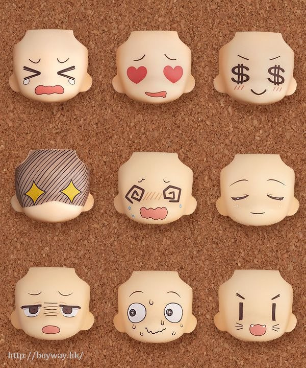 黏土人配件 : 日版 黏土人配件系列 替換用臉部表情 01&02 精選收錄 (9 個入)