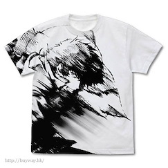 星際牛仔 (加大)「史派克．史比格」白色 T-Shirt Spike Spiegel All Print T-Shirt /WHITE-XL【Cowboy Bebop】