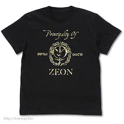 機動戰士高達系列 : 日版 (大碼)「自護公國」復古金 黑色 T-Shirt