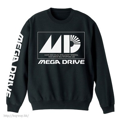 Mega Drive (大碼)「Mega Drive」長袖 黑色 運動衫 Sweatshirt /BLACK-L【Mega Drive】