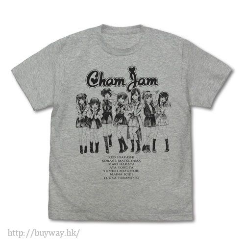 神推偶像登上武道館我就死而無憾 : 日版 (細碼)「ChamJam」成員 混合灰色 T-Shirt