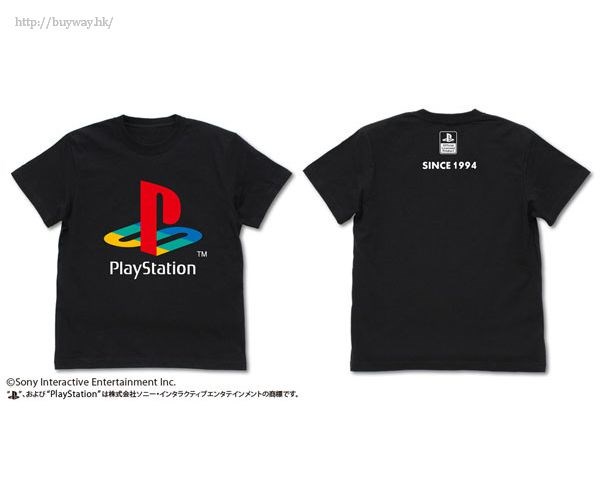 PlayStation : 日版 (加大)「PlayStation」初代 Ver.2 黑色 T-Shirt