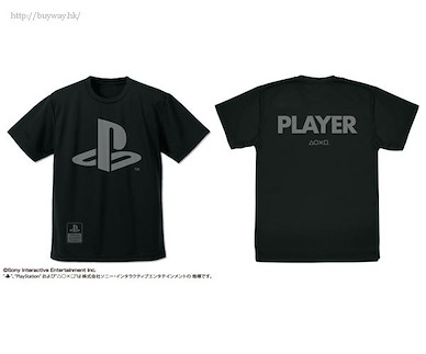 PlayStation (加大)「PLAYER」吸汗快乾 黑色 T-Shirt PLAYER Dry T-Shirt "PlayStation" /BLACK-XL【PlayStation】