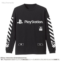 PlayStation (細碼)「PlayStation」長袖 黑色 T-Shirt Sleeve Rib Long Sleeve T-Shirt "PlayStation" /BLACK-S【PlayStation】