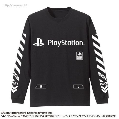 PlayStation : 日版 (細碼)「PlayStation」長袖 黑色 T-Shirt