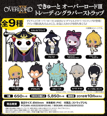 Overlord 橡膠掛飾 (9 個入) De Cute Rubber Strap (9 Pieces)【Overlord】