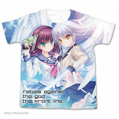 天使的脈動 (大碼)「仲村百合 + 立華奏」全彩 白色 T-Shirt Yuri & Kanade Full Graphic T-Shirt / WHITE - L【Angel Beats!】