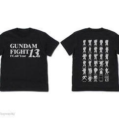 機動戰士高達系列 (加大)「機動武鬥傳G 高達」第13屆武鬥大會開催紀念 黑色 T-Shirt Mobile Fighter G Gundam 13th Gundam Fight Commemorative T-Shirt  /BLACK-XL【Mobile Suit Gundam Series】
