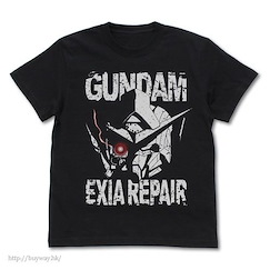 機動戰士高達系列 : 日版 (細碼)「高達艾斯亞」修復型 頭像 黑色 T-Shirt