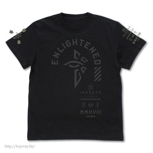 Ingress : 日版 (大碼)「ENLIGHTENED」黑色 T-Shirt
