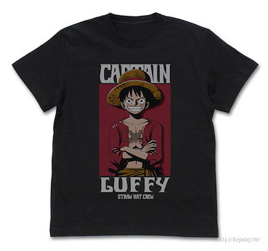 海賊王 (大碼)「路飛」CAPTAIN 黑色 T-Shirt CAPTAIN Luffy T-Shirt /BLACK-L【One Piece】