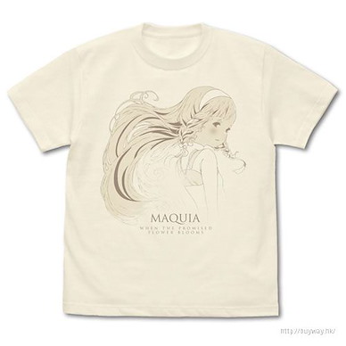 道別的早晨就用約定之花點綴吧 (大碼)「瑪琪亞」香草白 T-Shirt Maquia T-Shirt /VANILLA WHITE-L【Maquia: When the Promised Flower Blooms】