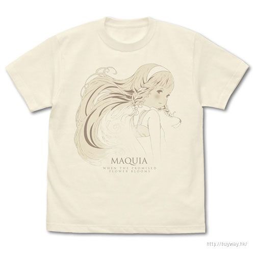 道別的早晨就用約定之花點綴吧 : 日版 (大碼)「瑪琪亞」香草白 T-Shirt