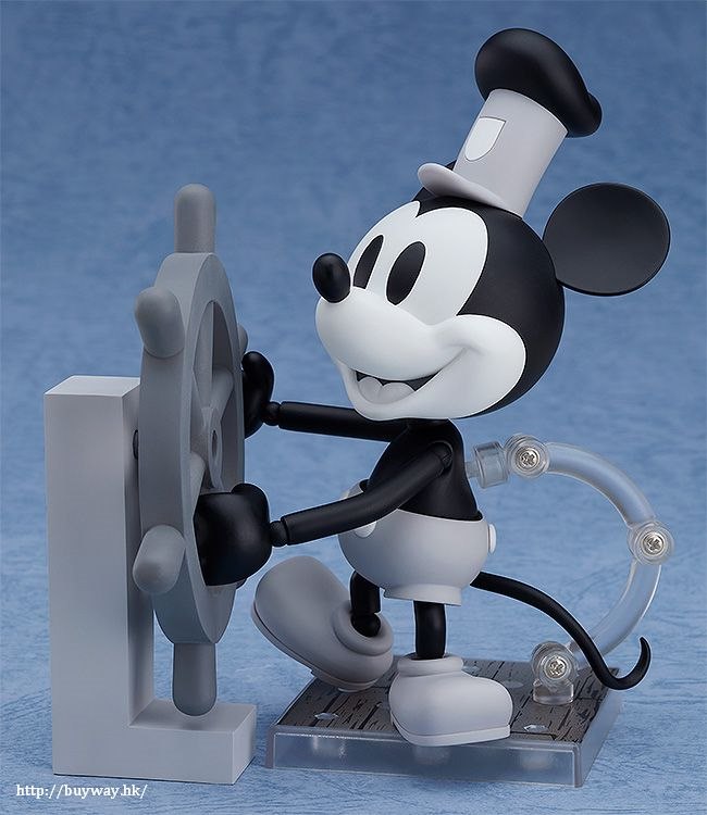 迪士尼系列 : 日版 「米奇老鼠」1928 汽船威利號 黑白版 Q版 黏土人