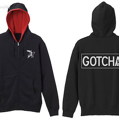 遊戲王 系列 : 日版 (細碼)「GOTCHA!」黑×紅 連帽拉鏈外套