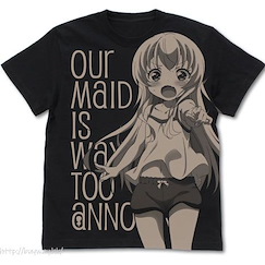 我家的女僕有夠煩！ (大碼)「高梨米夏」黑色 T-Shirt Misha Takanashi All Print T-Shirt /BLACK-L【Uchi no Maid ga Uzasugiru!】