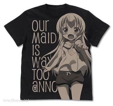 我家的女僕有夠煩！ (中碼)「高梨米夏」黑色 T-Shirt Misha Takanashi All Print T-Shirt /BLACK-M【Uchi no Maid ga Uzasugiru!】