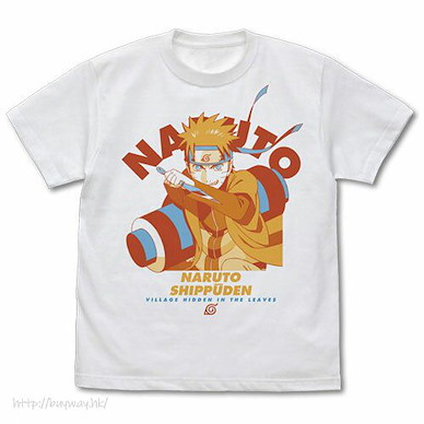 火影忍者系列 (細碼)「漩渦鳴人」疾風傳 白色 T-Shirt Naruto Uzumaki T-Shirt /WHITE-S【Naruto】