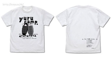 搖曳露營△ (細碼)「各務原撫子 + 志摩凜」白色 T-Shirt Rin & Nadeshiko Shurafu T-Shirt /WHITE-S【Laid-Back Camp】