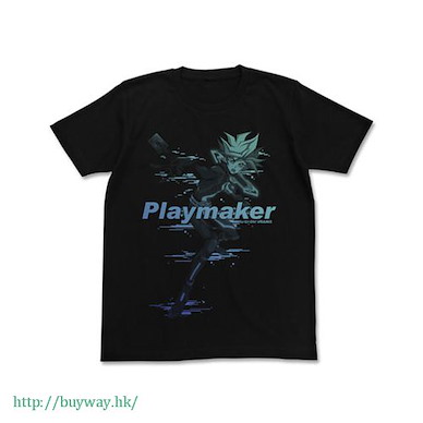 遊戲王 系列 (細碼)「藤木遊作」黑色 T-Shirt Playmaker T-Shirt / Black - S【Yu-Gi-Oh!】