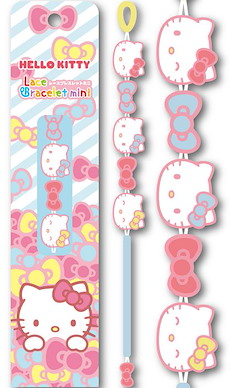 Hello Kitty 編織手帶 - Hello Kitty + 蝴蝶結 Lace Bracelet Mini Pastel Ribbon【Hello Kitty】
