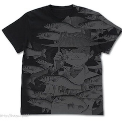 天才小釣手 (細碼)「三平三平」黑色 T-Shirt All Print T-Shirt /BLACK-S【Fisherman Sanpei】