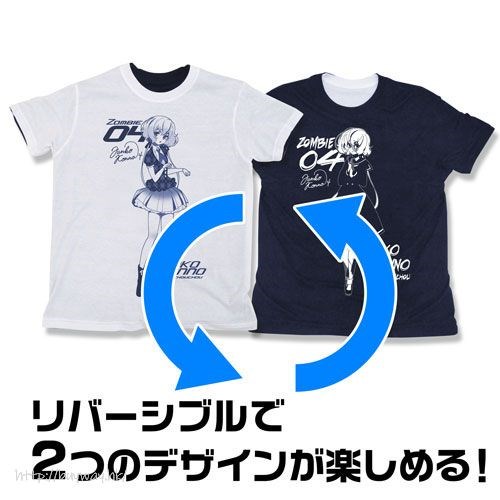 佐賀偶像是傳奇 : 日版 (大碼)「紺野純子」雙面 白×深藍 T-Shirt