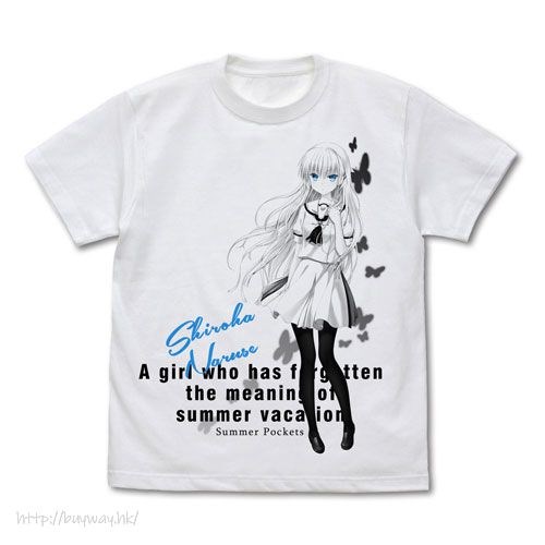 Summer Pockets : 日版 (加大)「鳴瀨白羽」白色 T-Shirt