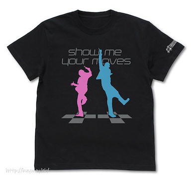 勁爆熱舞 (細碼)「show me your moves」黑色 T-Shirt show me your moves T-Shirt /BLACK-S【Dance Dance Revolution】