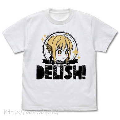 衛宮家今天的餐桌風景 (加大)「Saber」DELISH！白色 T-Shirt Saber's DELISH! T-Shirt  /WHITE-XL【Today's MENU for EMIYA Family】