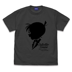 名偵探柯南 : 日版 (大碼)「江戶川柯南」輪廓影繪風 墨黑色 T-Shirt