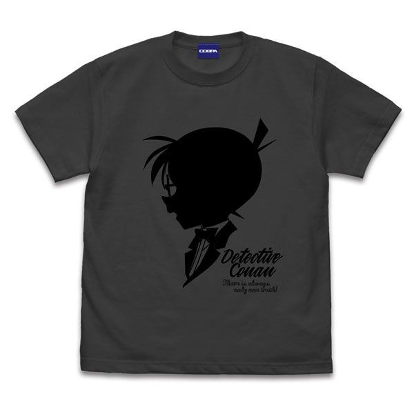 名偵探柯南 : 日版 (細碼)「江戶川柯南」輪廓影繪風 墨黑色 T-Shirt