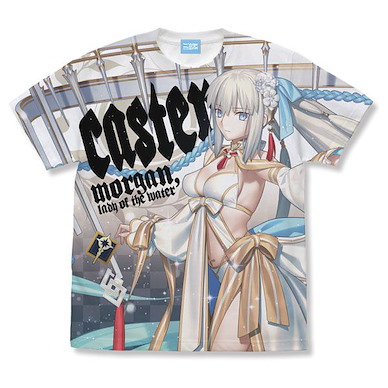 Fate系列 (細碼)「Berserker (摩根)」水妃 白色 全彩 T-Shirt Caster/Beach Queen Morgan Full Graphic T-Shirt /WHITE-S【Fate Series】